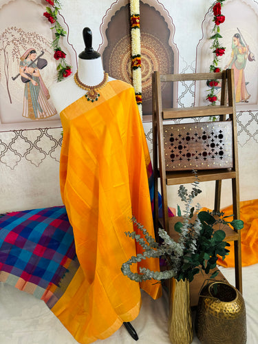 Jute & Mulberry Silk half and half saree from Kanchipuram | Handwoven | Ships from California